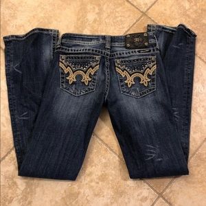 Miss Me jeans bootcut leather pocket distressed